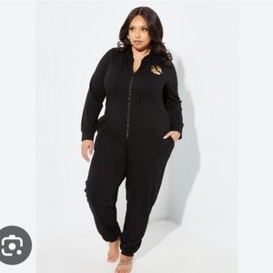 New ASHLEY STEWART Logo Print French Terry Onesie 1X